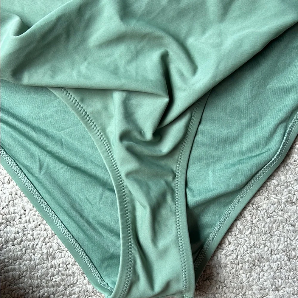 Cupshe Sage Green Halter Ruched One-Piece Swimsuit